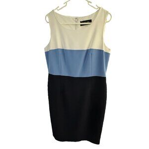 Black Label by Evan Picone Sleeveless Colorblock Dress Size 10 EUC